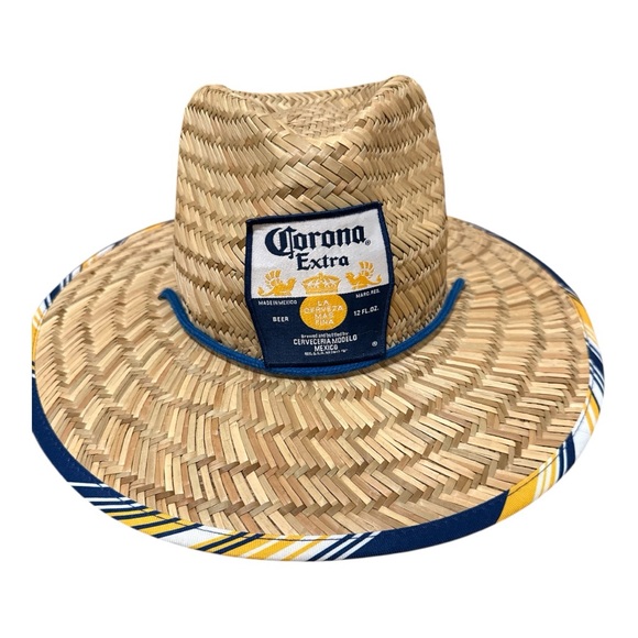 Corona Other - Corona Extra Straw Hat with Blue and Yellow Trim